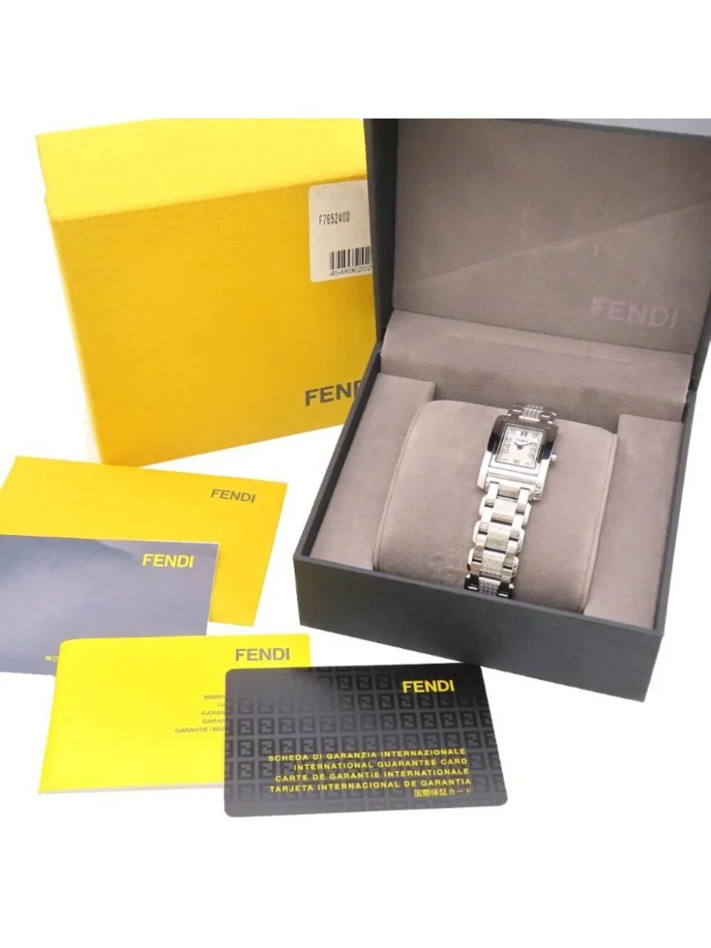 Fendi Classico Diamond Quartz Watch SS White Shell